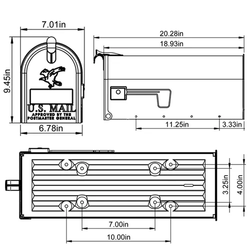 Boîte aux lettres US Elite Noir / Taille M