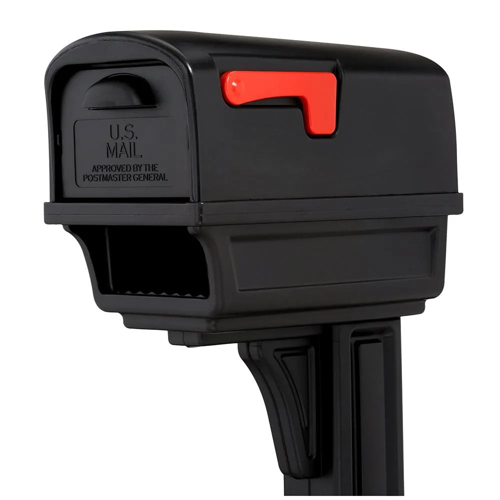Amerikaanse brievenbus / US mailbox Gentry met paal (zwart, kunststof)
