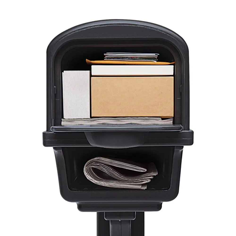 Amerikaanse brievenbus / US mailbox Gentry met paal (zwart, kunststof)