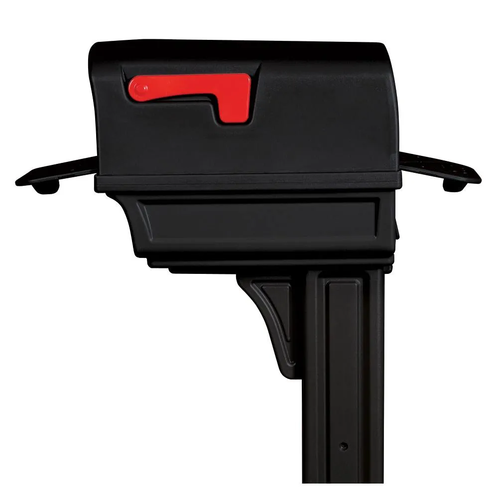 Amerikaanse brievenbus / US mailbox Gentry met paal (zwart, kunststof)