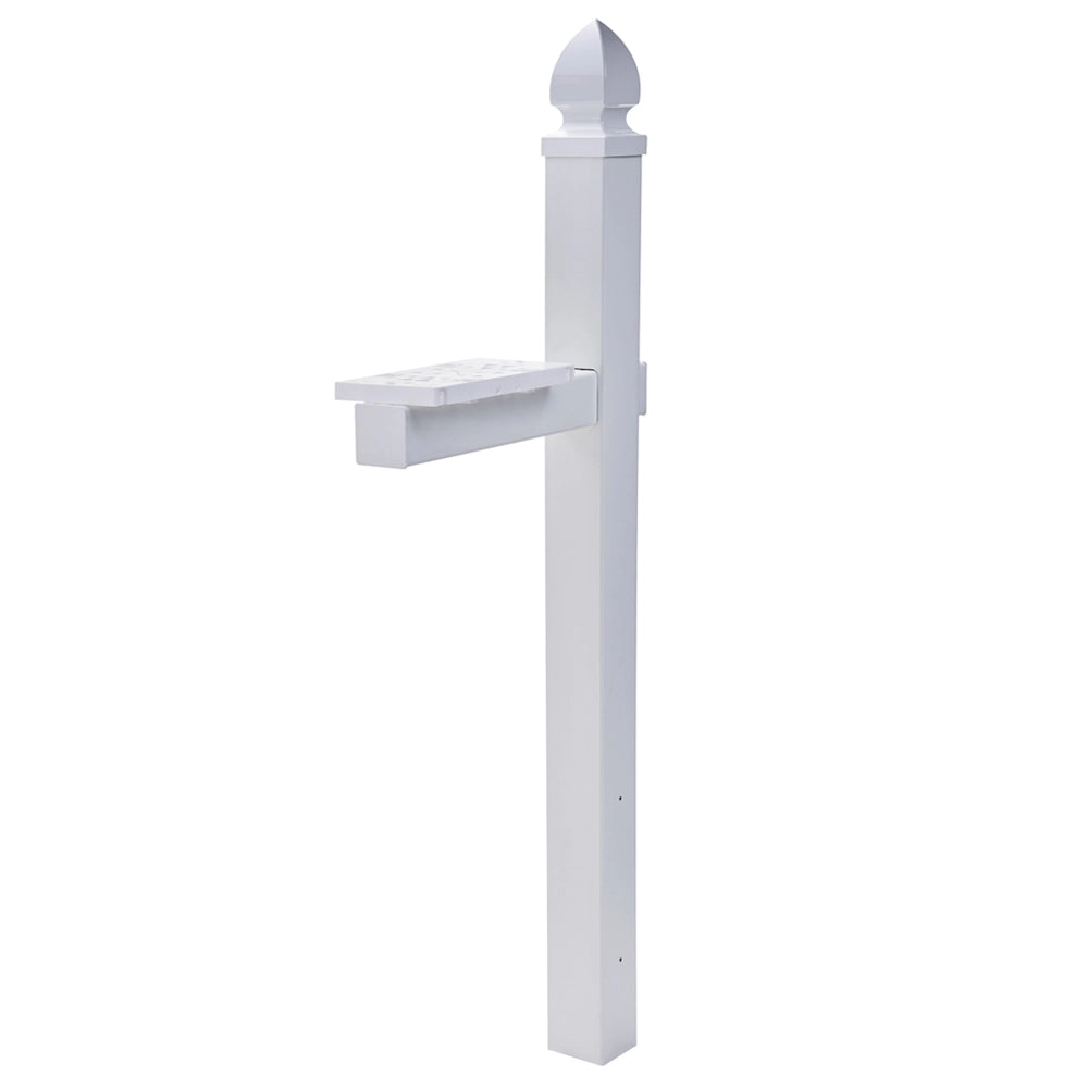 Amerikaanse brievenbus / US mailbox Elite met paal (Wit, bundel)