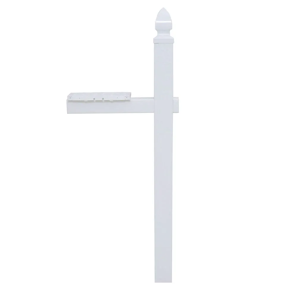 Amerikaanse brievenbus / US mailbox Elite met paal (Wit, bundel)